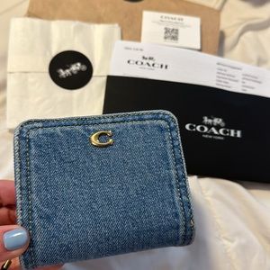 Coach denim billfold wallet